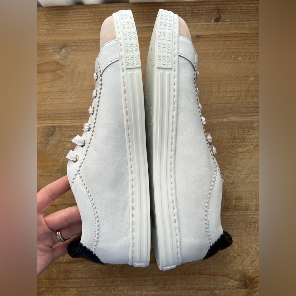New AGL sneaker Sade size 41.5 white with pink black - Picture 10 of 12